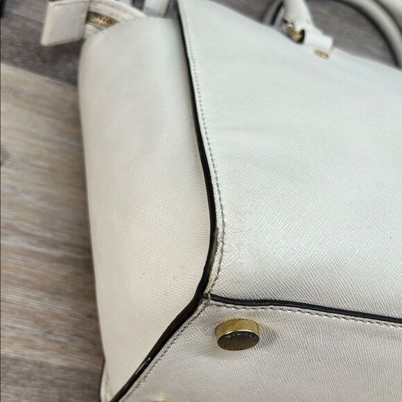 2828 Michael Kors White Leather Briefcase Handbag 243452828 - Picture 14 of 16